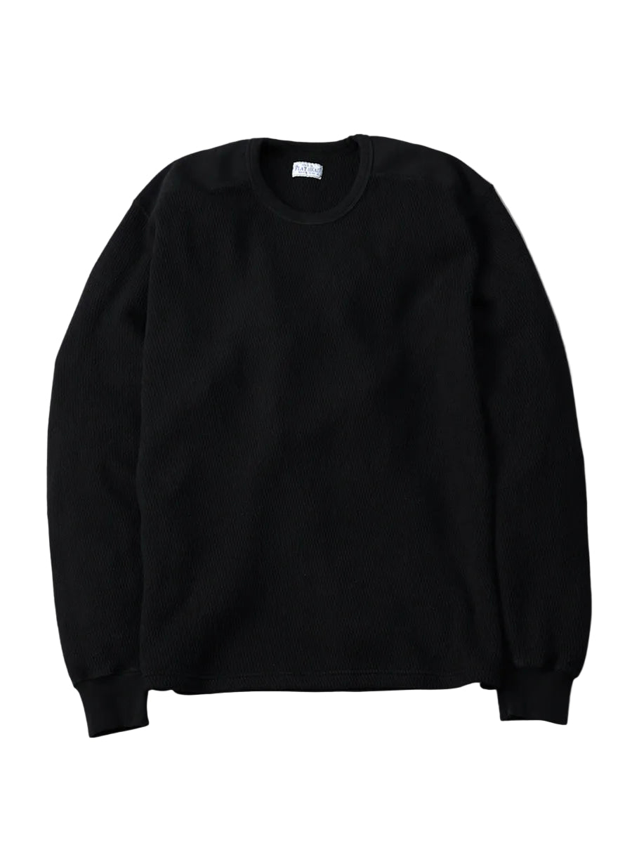 The Flat Head Heavyweight Thermal Long Sleeve FN-HTHL-001 Black front