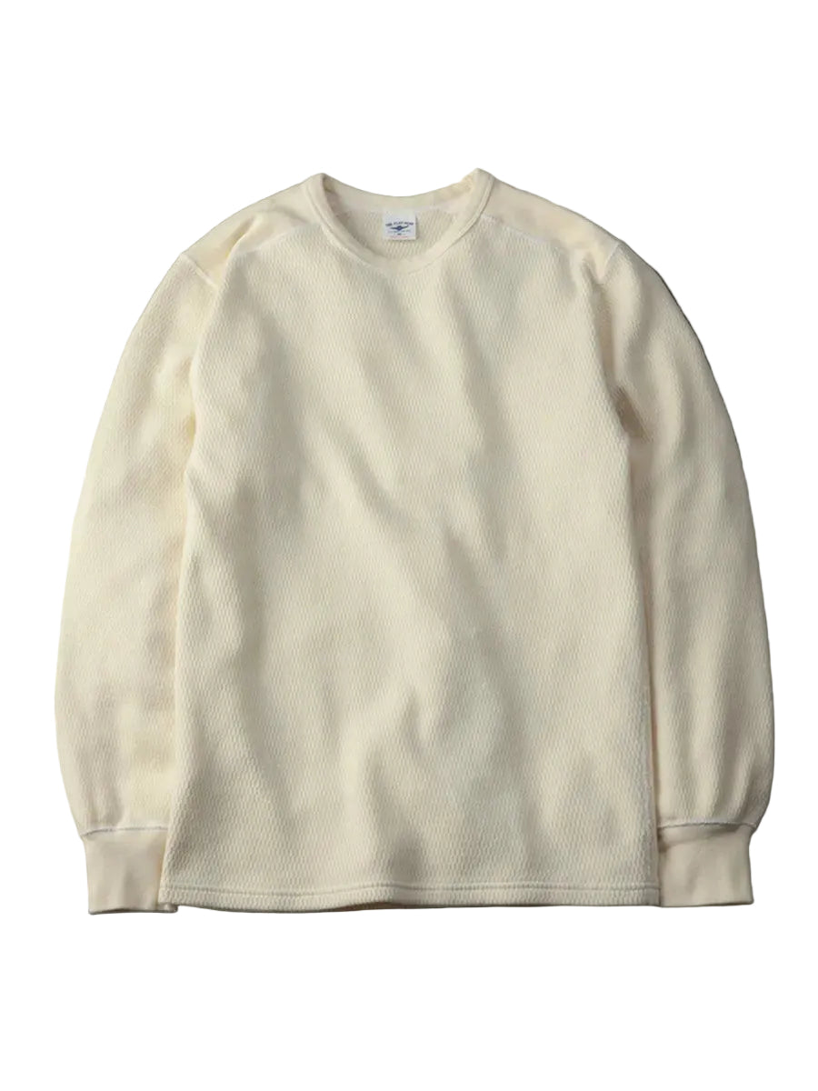 The Flat Head Heavyweight Thermal Long Sleeve FN-HTHL-001 Ivory front