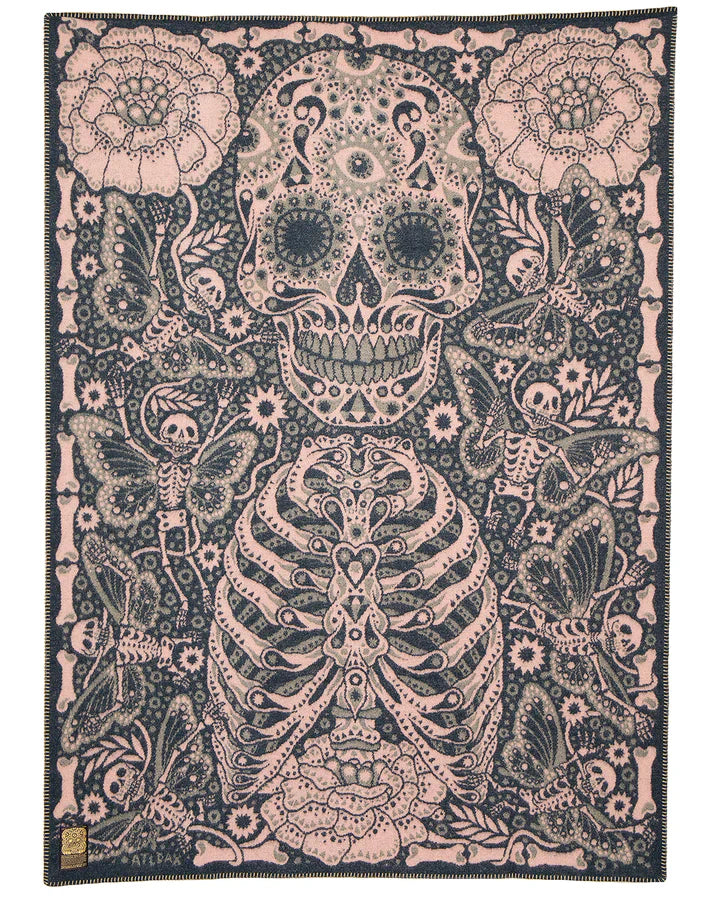Indigofera "Dia De Muertos" Wool Blanket