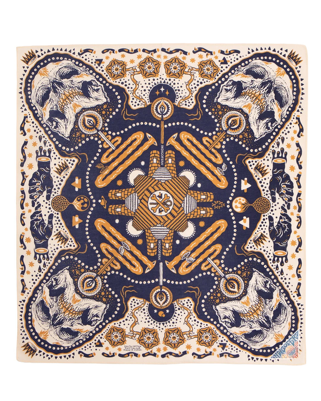 Indigofera - Tarot XIII Bandana Off White/Blue COMING SOON*