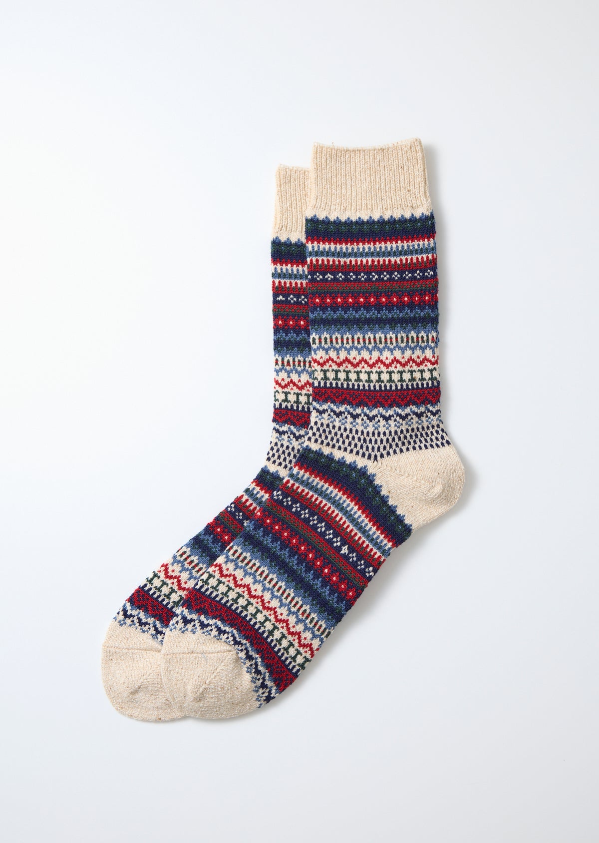 ROTOTO 1630 Nordic Pattern Socks in Brown main image 1