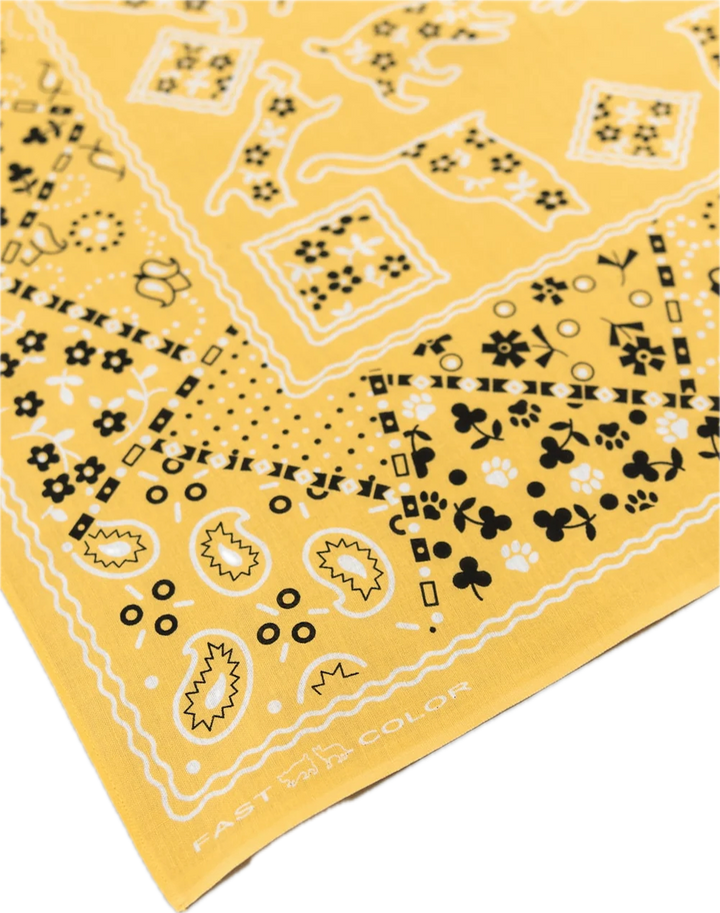 TCB Two Cats Bandana - Yellow
