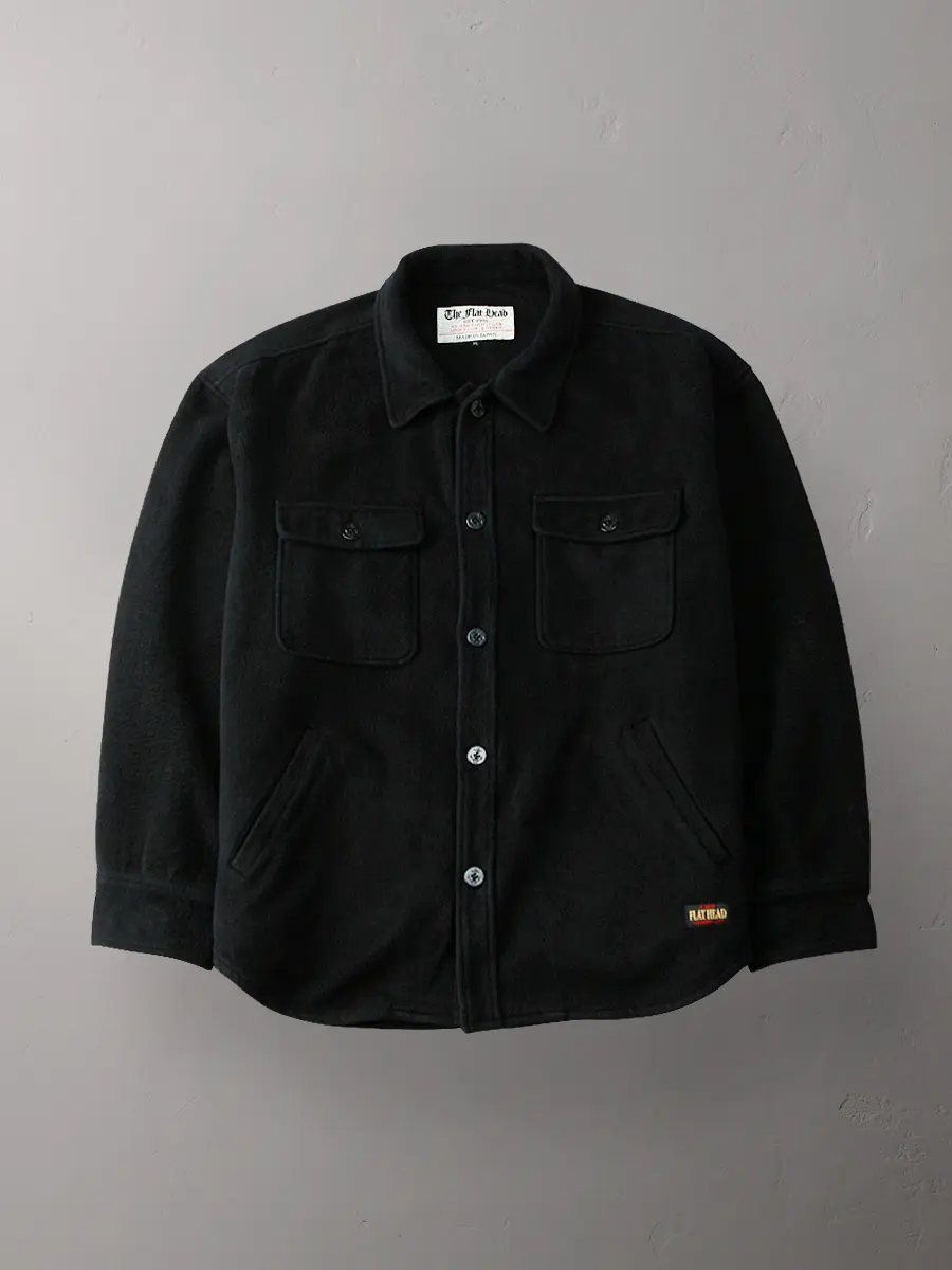 Flat Head - Cotton Melton CPO Jacket - Black