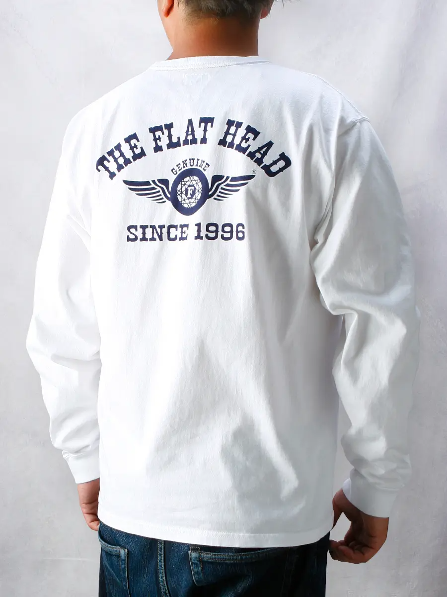 Flat Head Flying Wheel L/S Tee - Blue