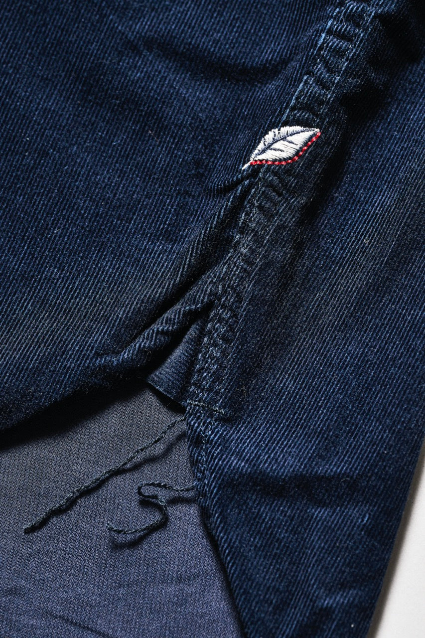 Pure Blue Japan Corduroy Curved Pocket Shirt - Navy [2230]