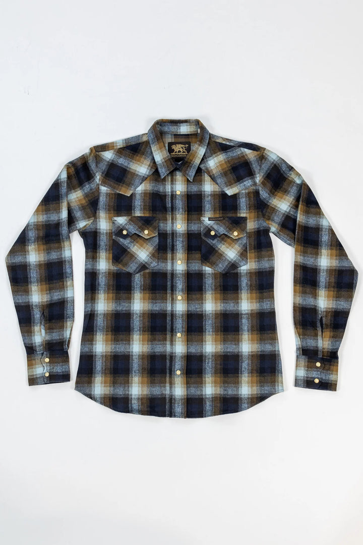 Indigofera Dollard Flannel Shirt - Brown/Blue