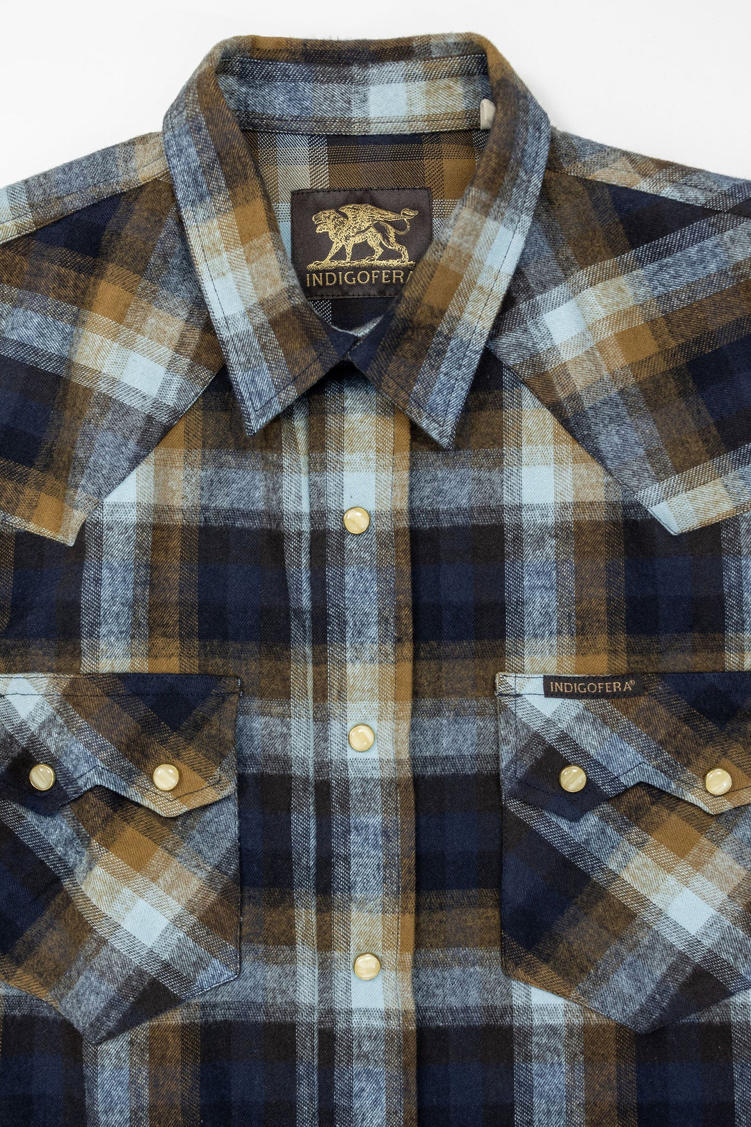 Indigofera Dollard Flannel Shirt - Brown/Blue