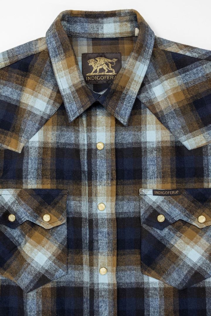 Indigofera Dollard Flannel Shirt - Brown/Blue