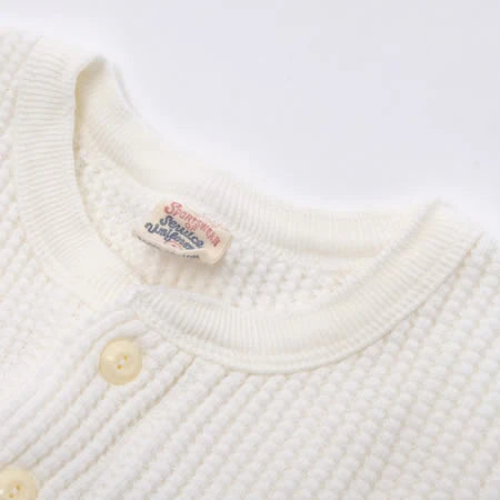 UES Big Waffle Henley Long sleeve - Off White [66BW] ON PREORDER*