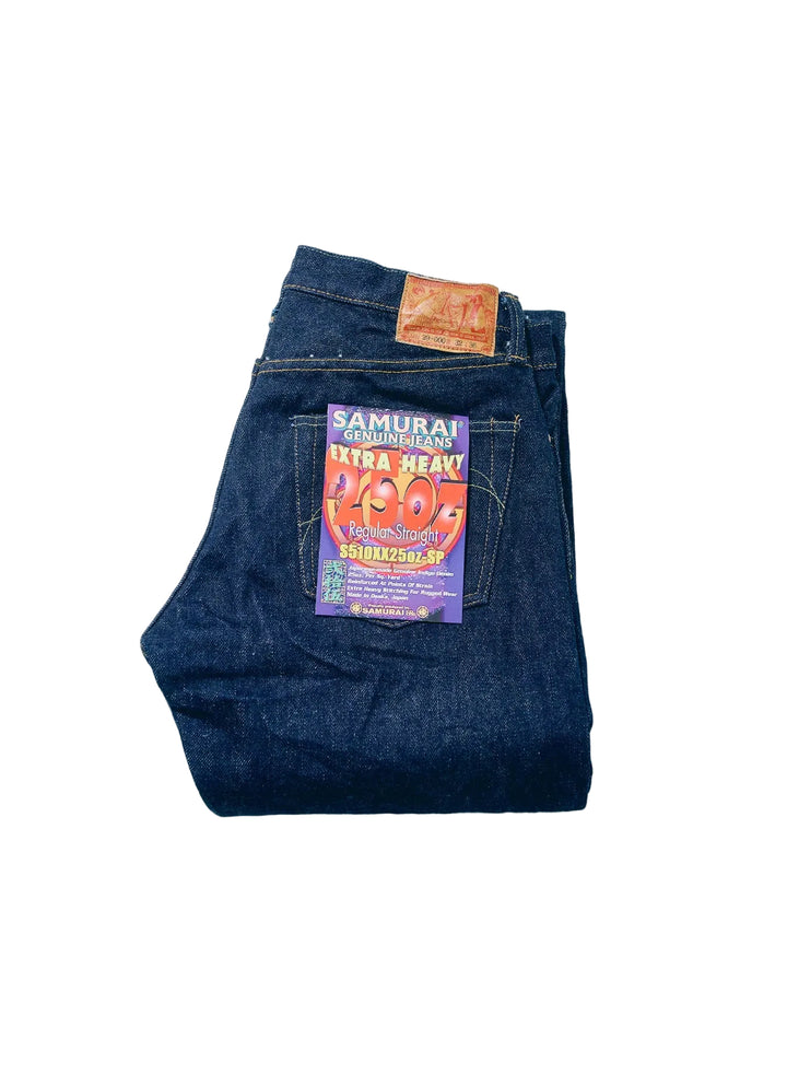 Samurai Jeans S510XX25oz-SP 25oz selvedge raw denim jeans, indigo, front view