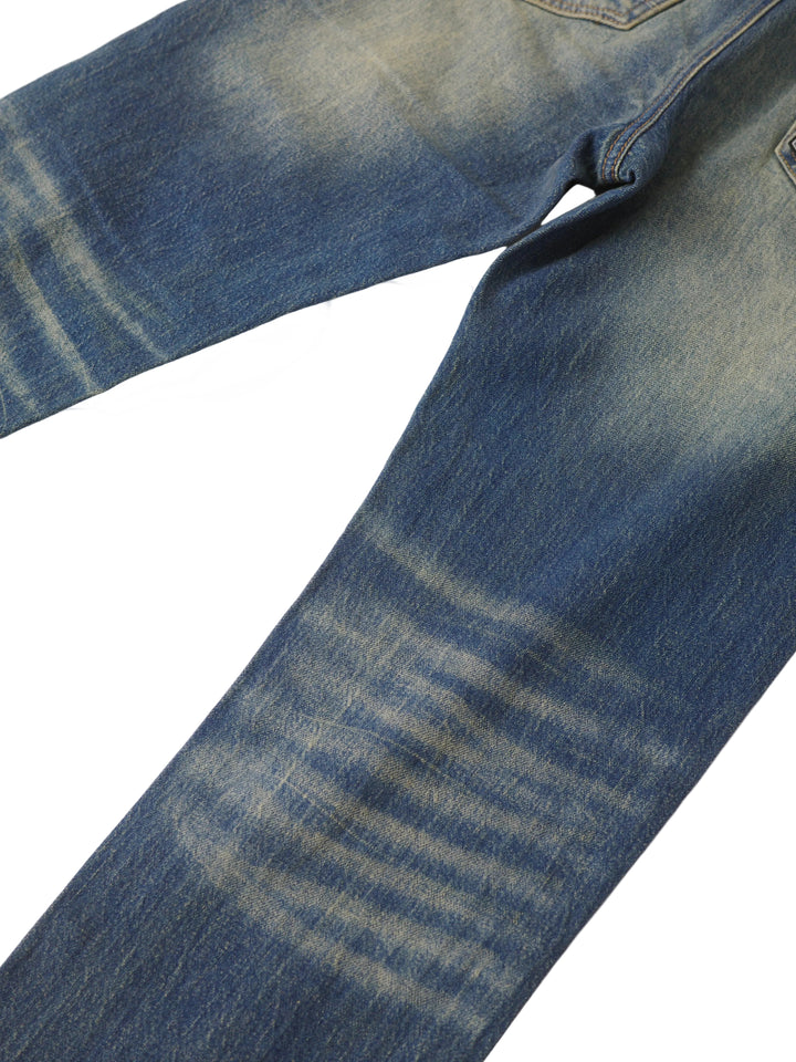 Six Week Residency - Cactus Dirty Indigo Slim Straight Jeans [D02]