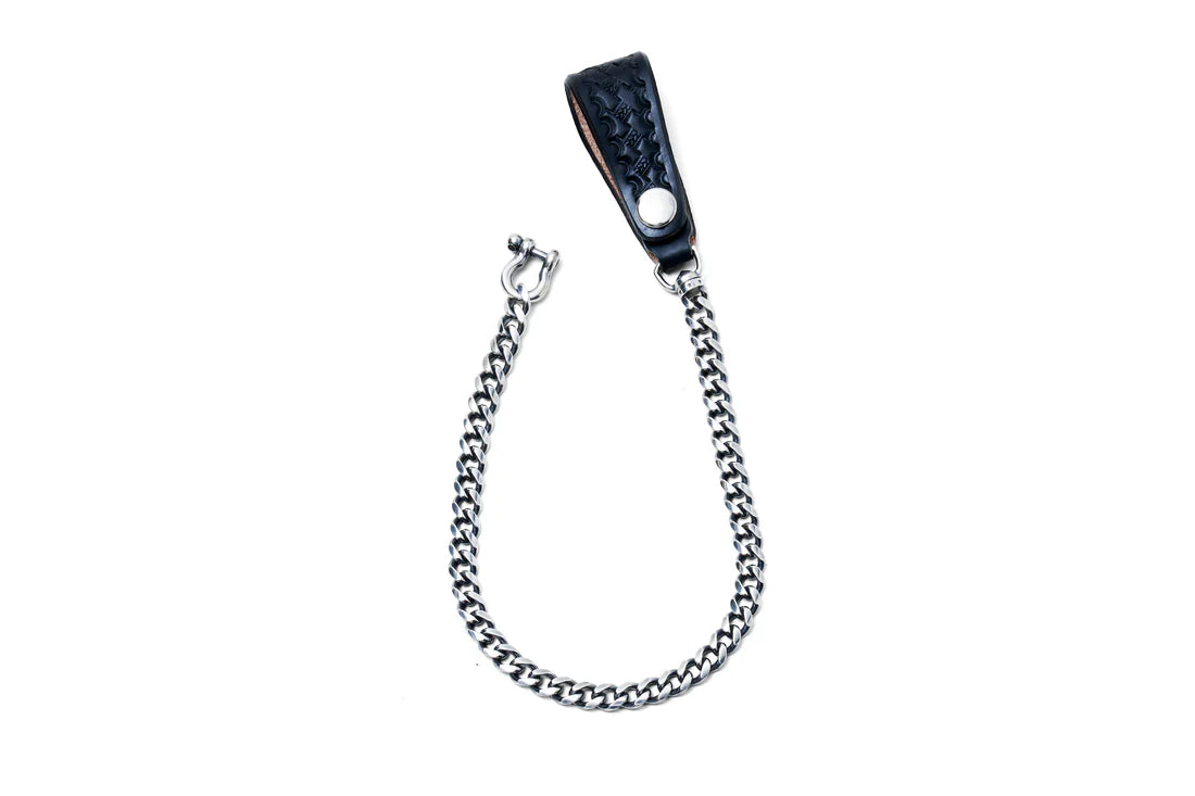 Inception - UK Saddle Leather Basket Silver Plated Brass Chain Black [IPC-07]