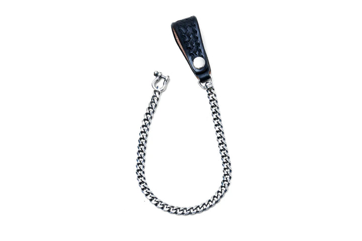 Accel - UK Saddle Leather Basket Silver Plated Brass Chain Black [IPC-07]