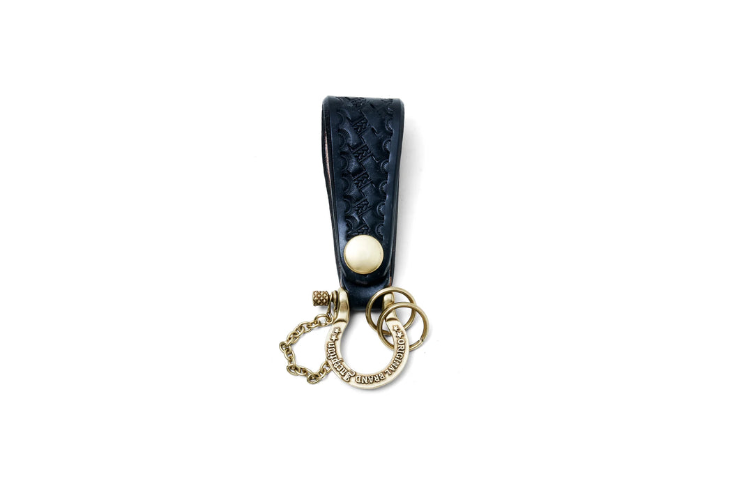 Accel - UK Saddle Leather Brass Shackle Key Holder Black [IPSK-04]
