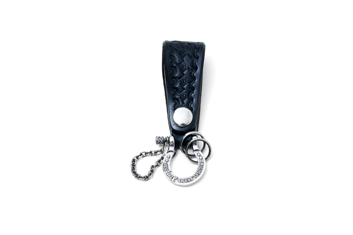 Accel - UK Saddle Leather Silver Plated Brass Shackle Key Holder Black [IPSK-03]