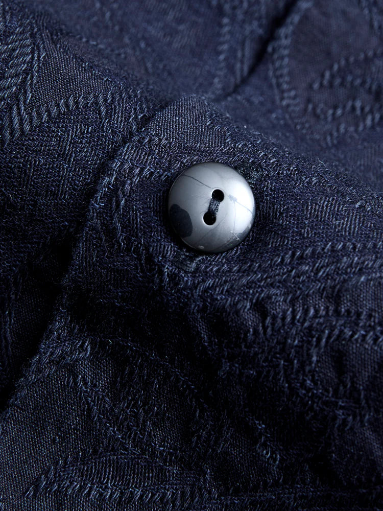 Pure Blue Japan - Woven Organic Cotton Paisley Jacquard Open Collar Shirt [2241-1] ON PREORDER*