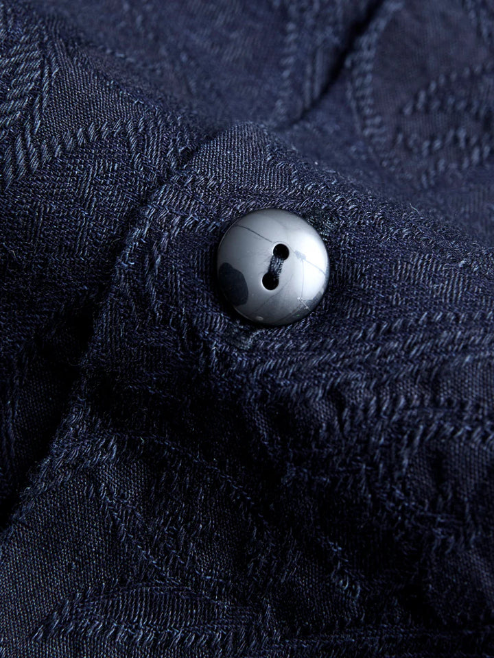 Pure Blue Japan - Woven Organic Cotton Paisley Jacquard Open Collar Shirt [2241-1] ON PREORDER*