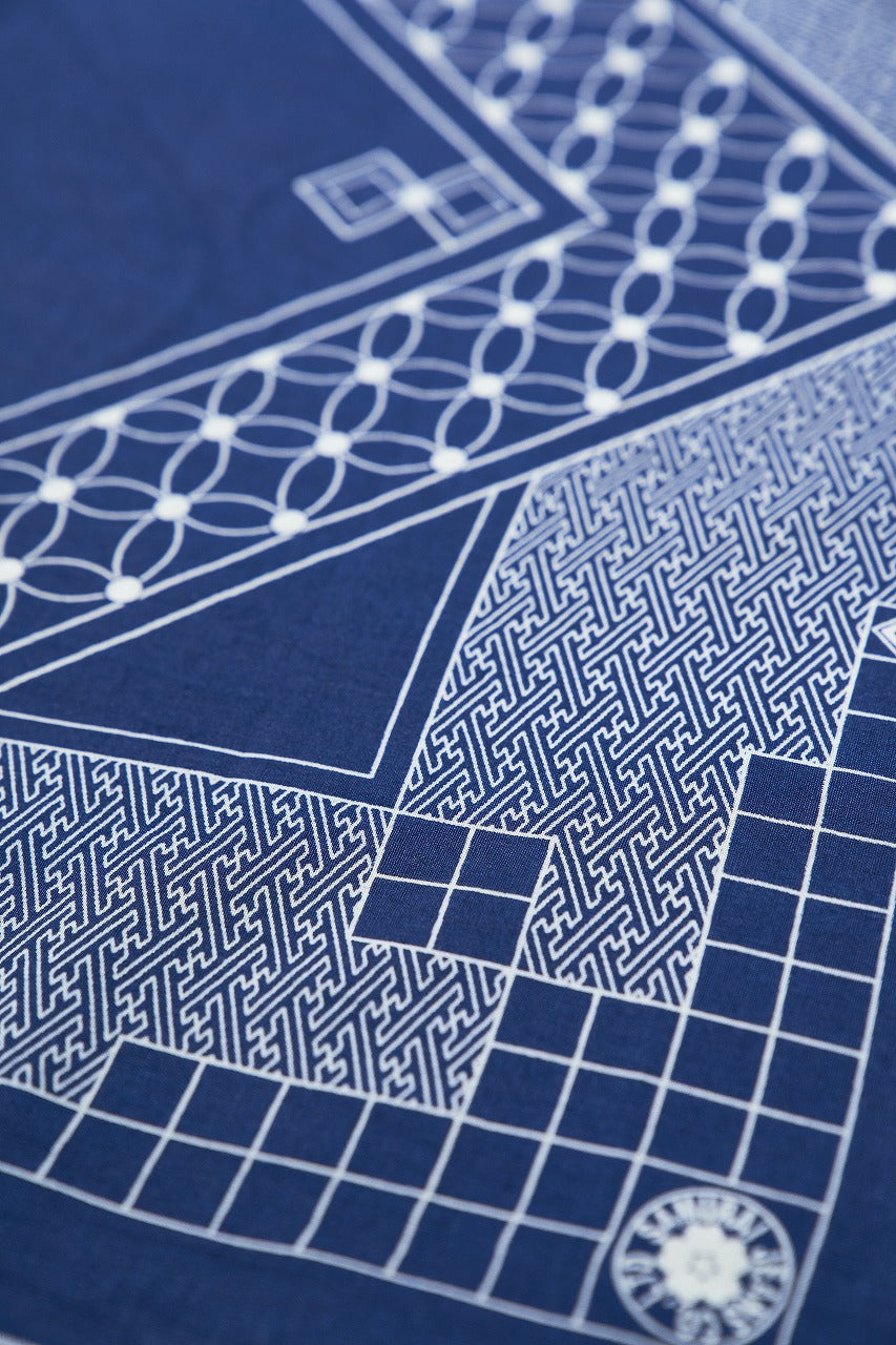 Samurai Jeans SJ-BANDANA-04 indigo selvedge bandana, pattern detail