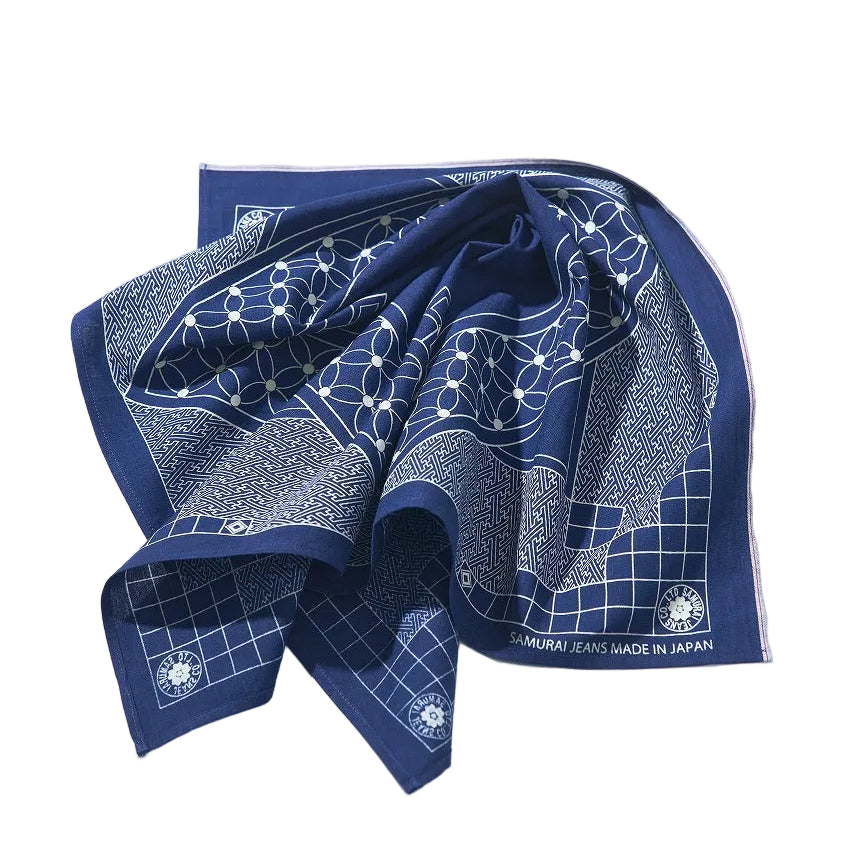 Samurai Jeans SJ-BANDANA-04 indigo selvedge bandana, additional view