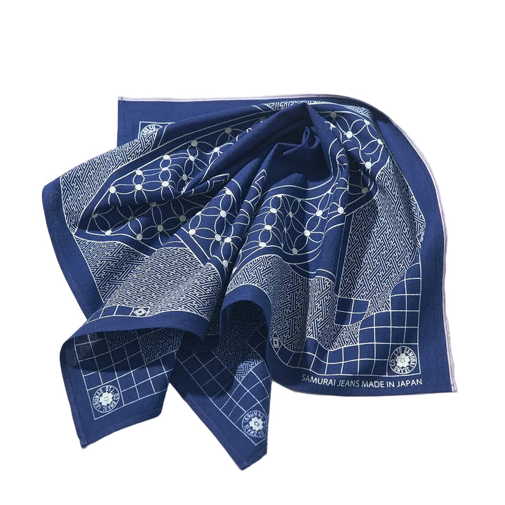 Samurai Jeans SJ-BANDANA-04 indigo selvedge bandana, additional view