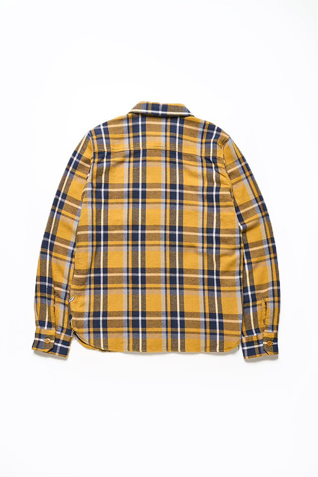 Pure Blue Japan Raised Surface Check Shirt [2222-OL] - Camel