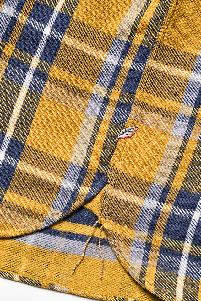 Pure Blue Japan Raised Surface Check Shirt [2222-OL] - Camel