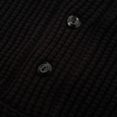 UES Big Waffle Henley Long sleeve - Black [66BW] ON PREORDER*