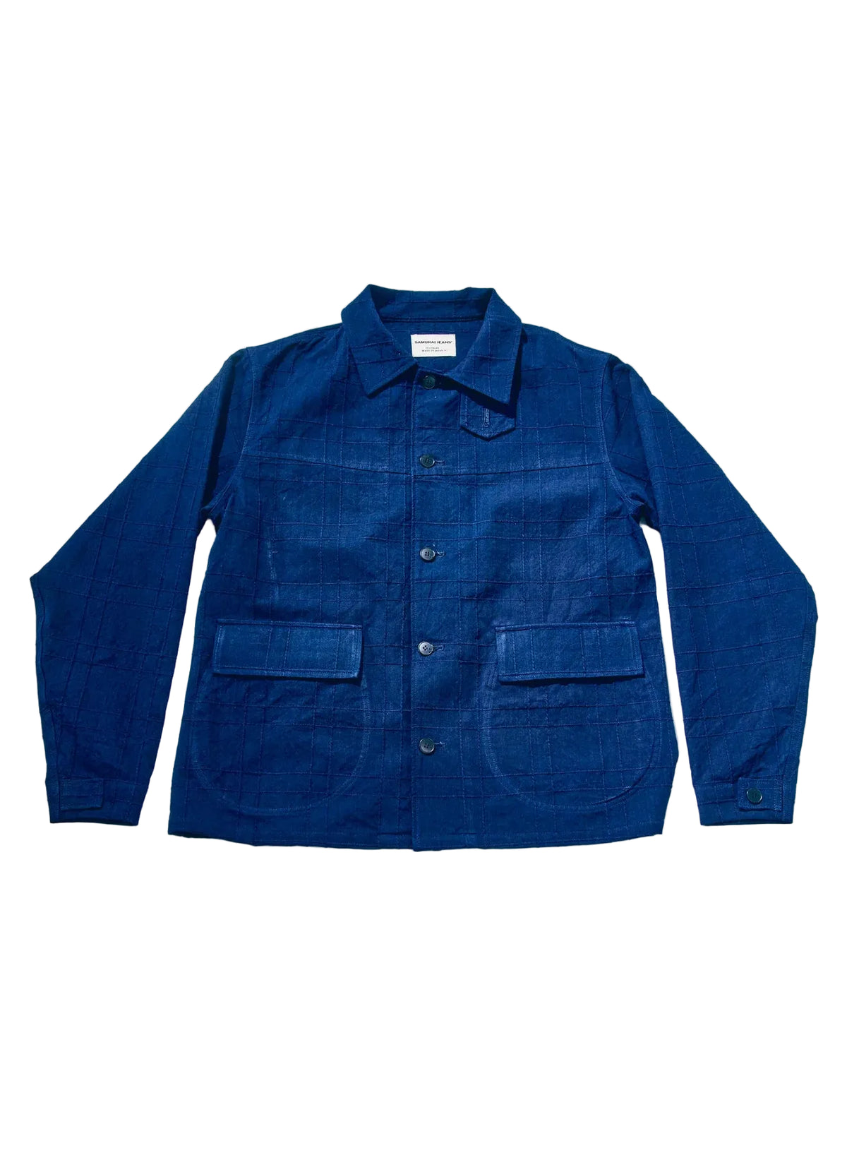 Samurai - Indigo Sashiko Lattice Dobby Jacket [SJSJK26-ARS]