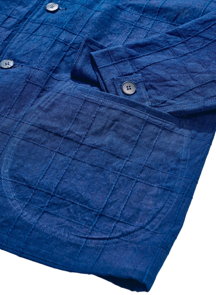 Samurai - Indigo Sashiko Lattice Dobby Jacket [SJSJK26-ARS]