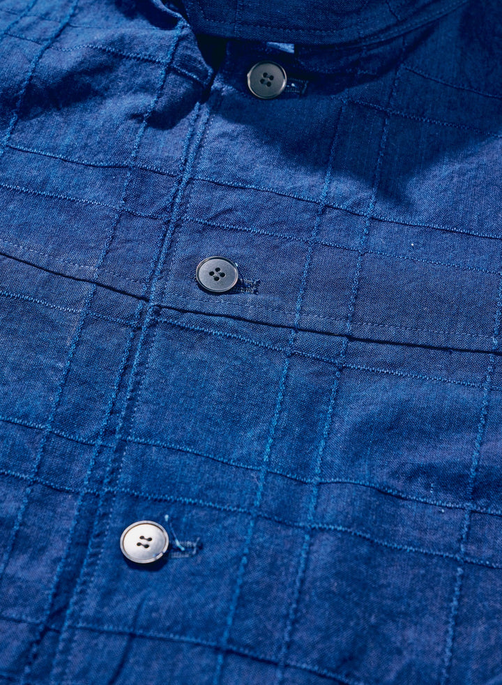 Samurai - Indigo Sashiko Lattice Dobby Jacket [SJSJK26-ARS]