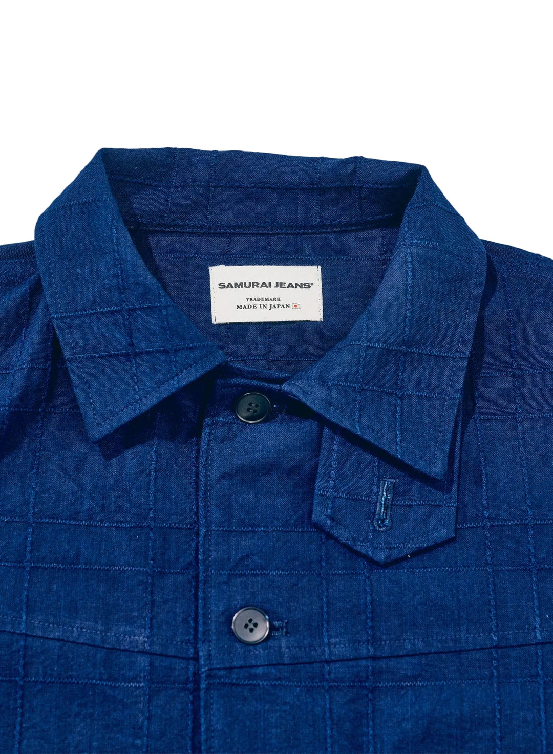 Samurai - Indigo Sashiko Lattice Dobby Jacket [SJSJK26-ARS]