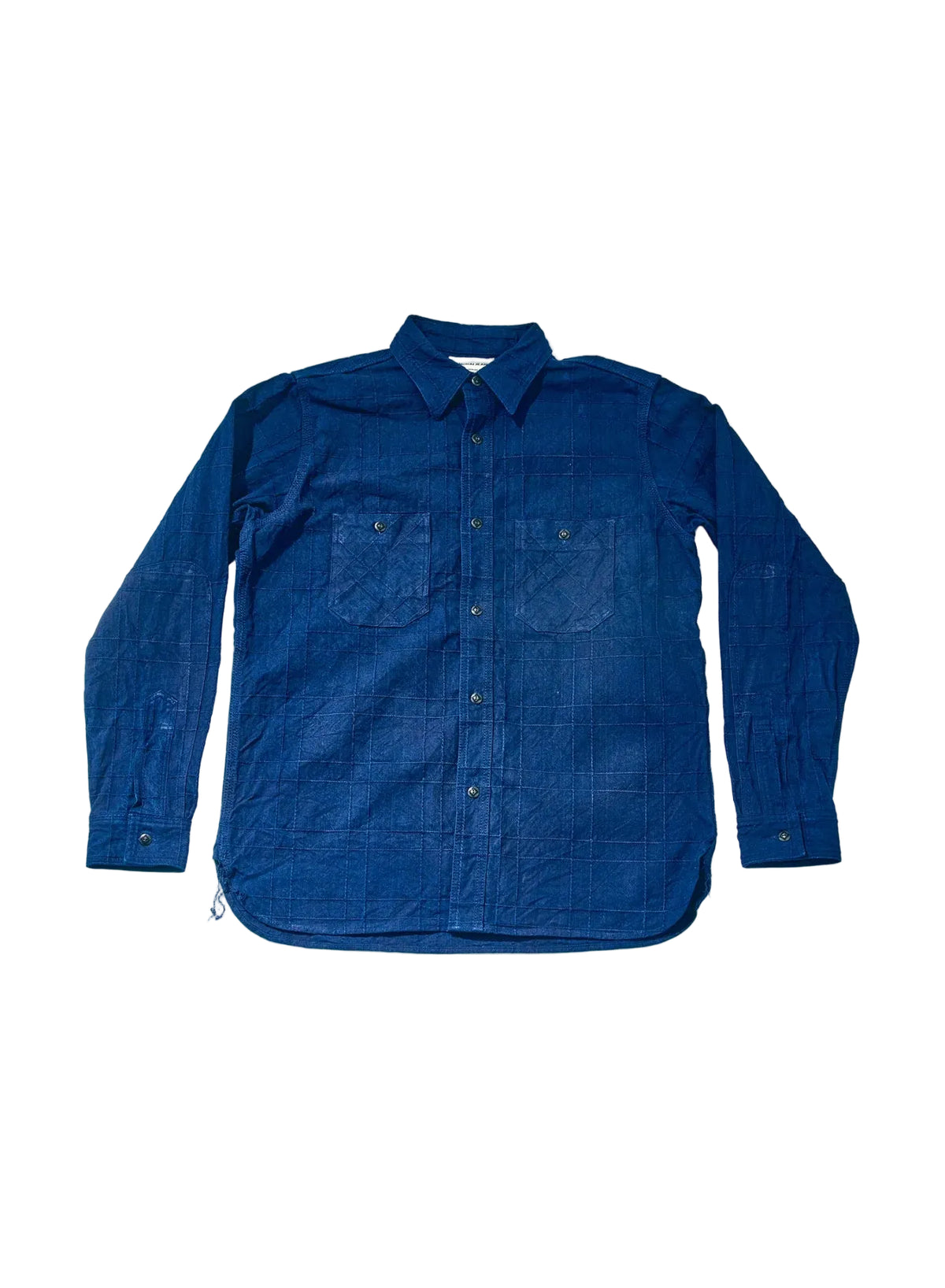 Samurai - Indigo Sashiko Lattice Dobby Work Shirt [SSS26-ARSW]