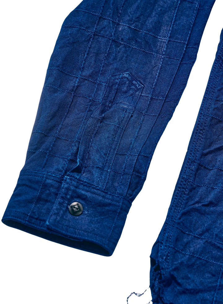 Samurai - Indigo Sashiko Lattice Dobby Work Shirt [SSS26-ARSW]