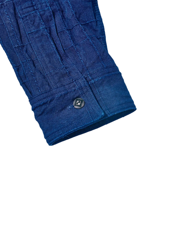 Samurai - Indigo Sashiko Lattice Dobby Work Shirt [SSS26-ARSW]