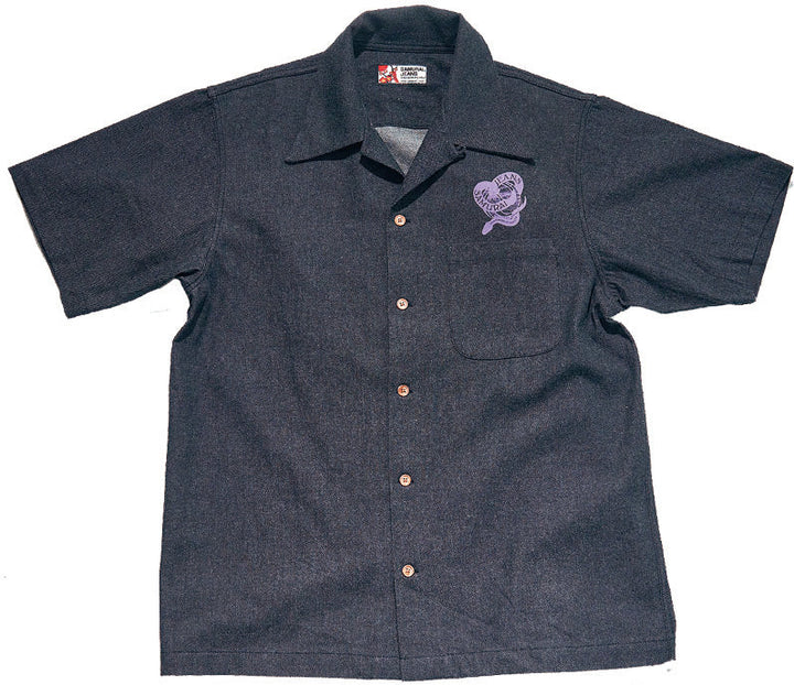 Samurai "Musha-E" Embroidered Shirt - Black [SSA25-02]