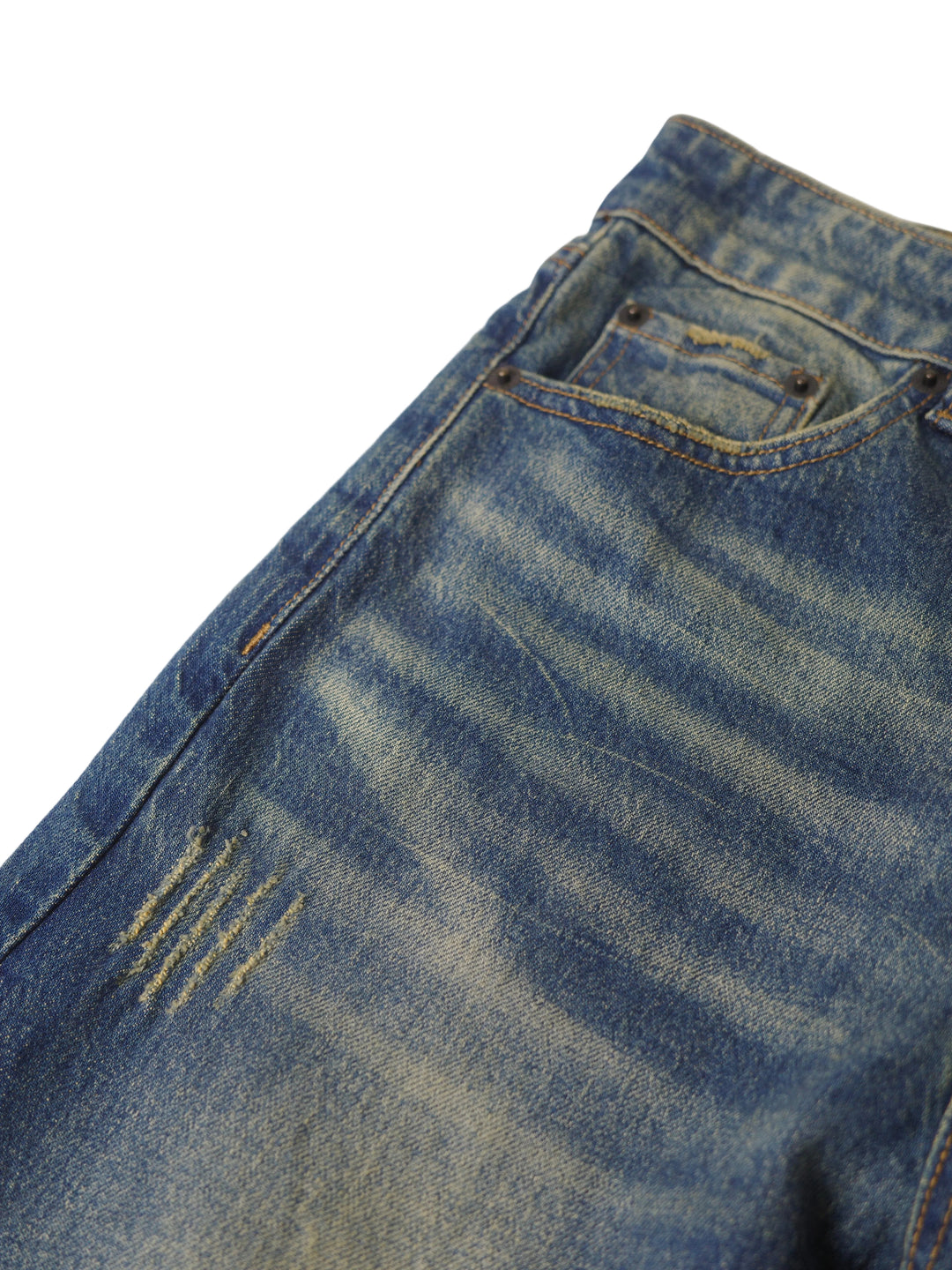 Six Week Residency - Cactus Dirty Indigo Slim Straight Jeans [D02]
