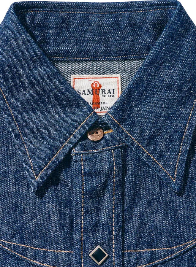 Samurai - 10oz "Hisho" Selvedge Western Denim Shirt [SWD-L02]