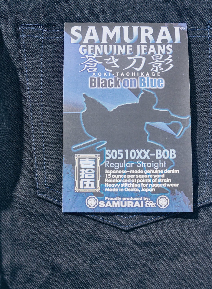Samurai - "Aoki Tachikage" Black On Blue Regular Straight [S0510XX-BOB]