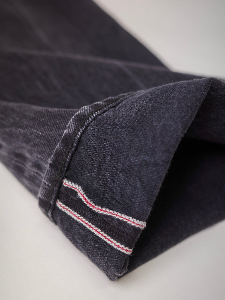 Fortela - Straight Black Washed Selvedge Jeans