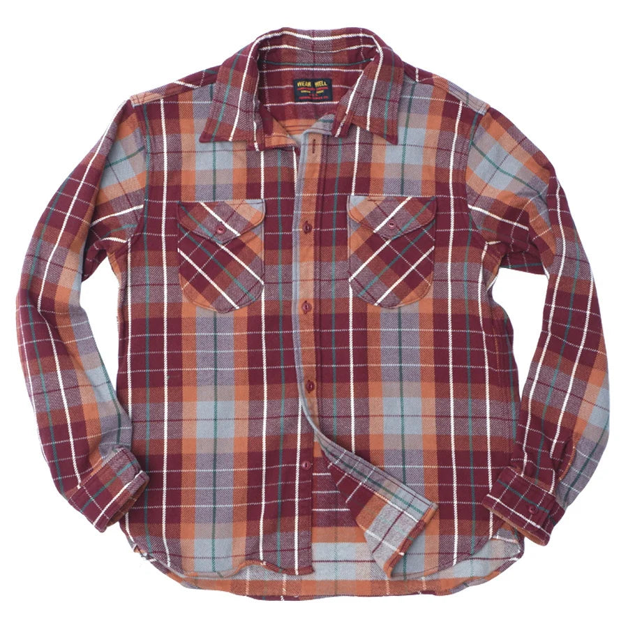 UES MFG.CO. - Heavy Flannel Shirt Wine [502653] COMING SOON*