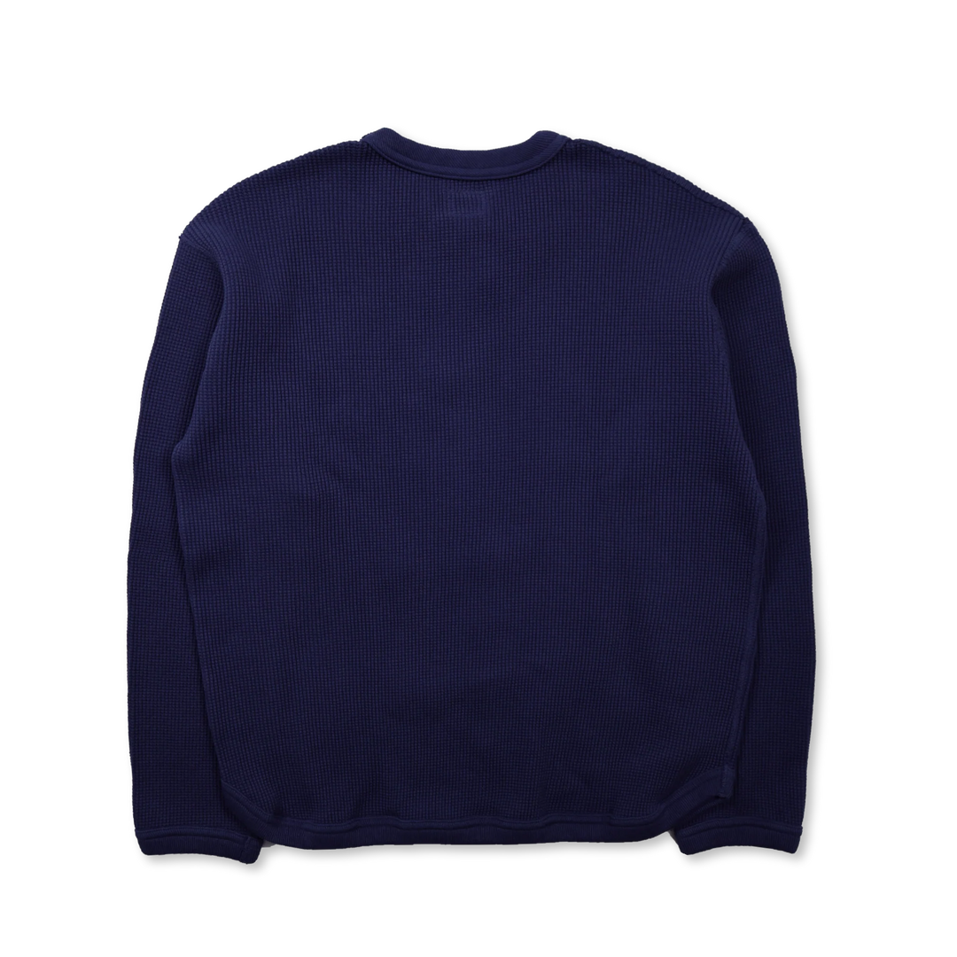 FULLCOUNT - Heavyweight Waffle L/S T shirt Purple Navy [5964-25]