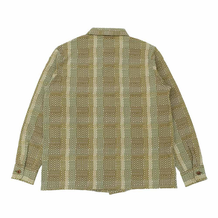 Studio D'Artisan - Noragi Army Green Sashiko Button Up [5718] ON PREORDER*