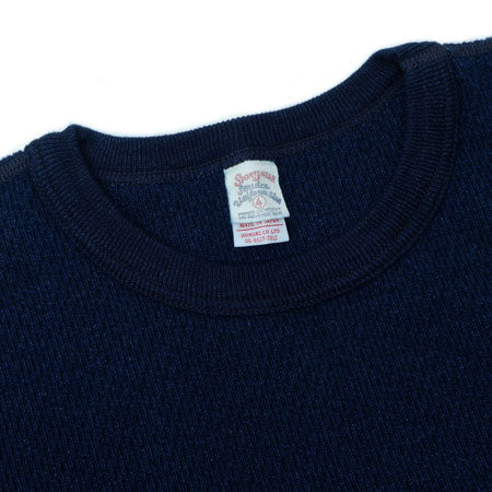UES Indigo Yarn-Dyed Honeycomb Thermal Long sleeve Shirt - Indigo [60WH-I] ON PREORDER*