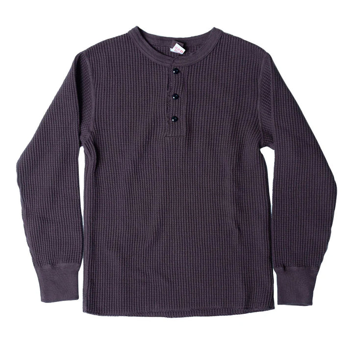 UES Big Waffle Henley Long sleeve - Purple Navy [66BW] ON PREORDER*