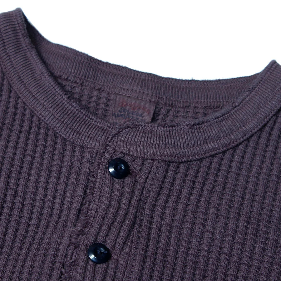 UES Big Waffle Henley Long sleeve - Purple Navy [66BW] ON PREORDER*