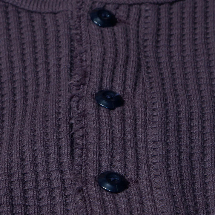 UES Big Waffle Henley Long sleeve - Purple Navy [66BW] ON PREORDER*