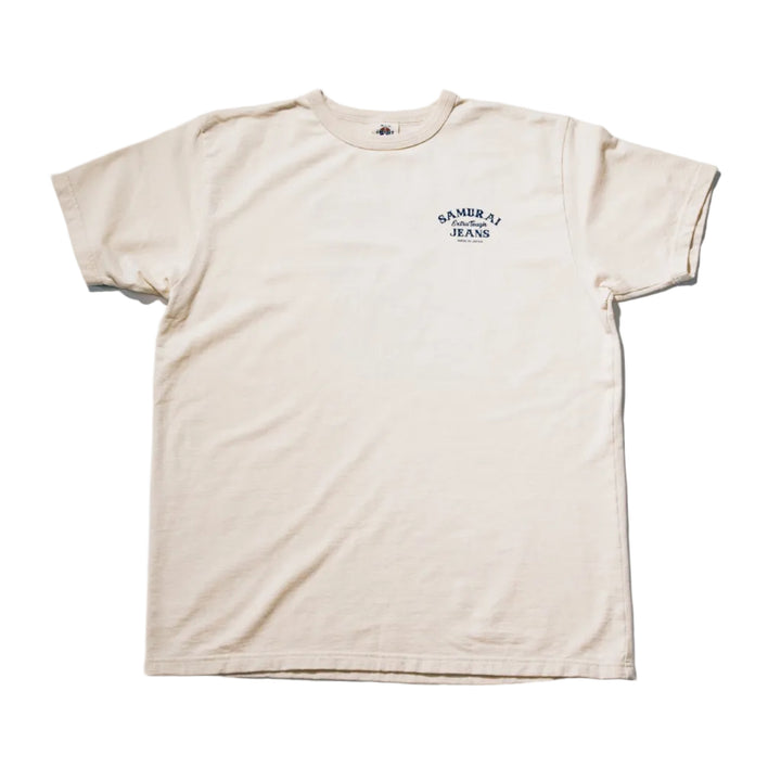 Samurai Jeans SJST26-105 Go Fly A Kite loopwheel tee, ivory, front view