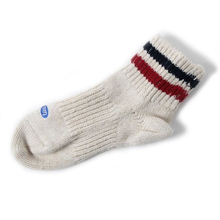 UES MFG.CO. - Sneaker Socks White/Navy Red [SSX-1]