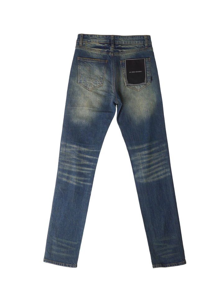 Six Week Residency - Cactus Dirty Indigo Slim Straight Jeans [D02]