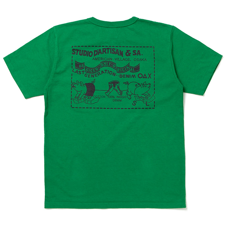 Studio D'Artisan Denim Pocket T-shirt [8135A] - Green